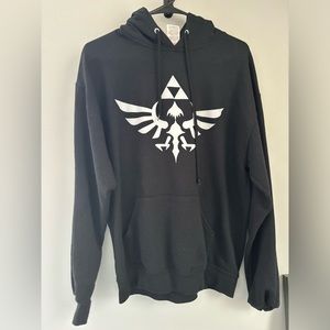 Hylian Crest Legend of Zelda Black Hoodie, M